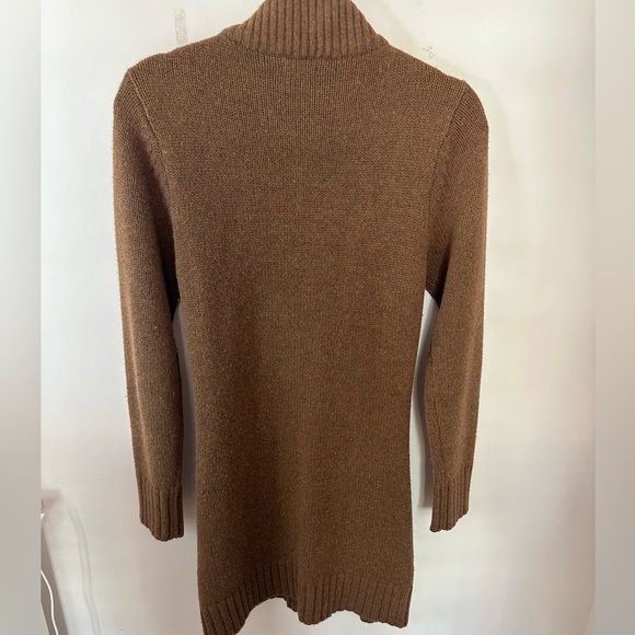 Vintage J McLaughlin cable knit long Cardigan Brown size S - Picture 2 of 10